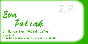 eva poliak business card